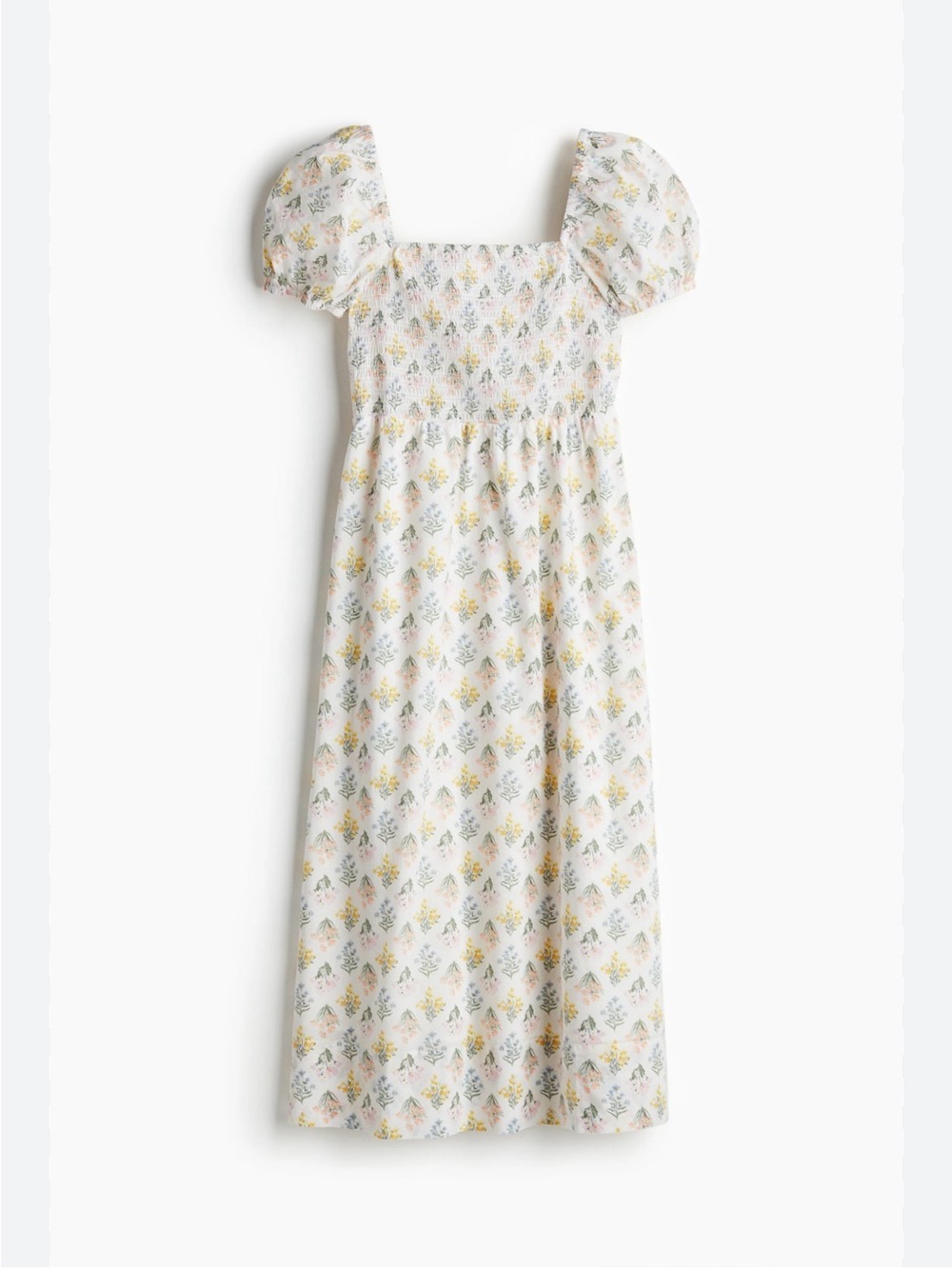 H and M floral puff sleeved cotton dress- xs NWT